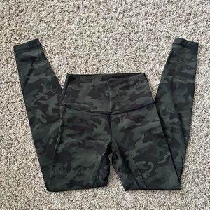 Green Camo Lululemon Wunder Under Leggings